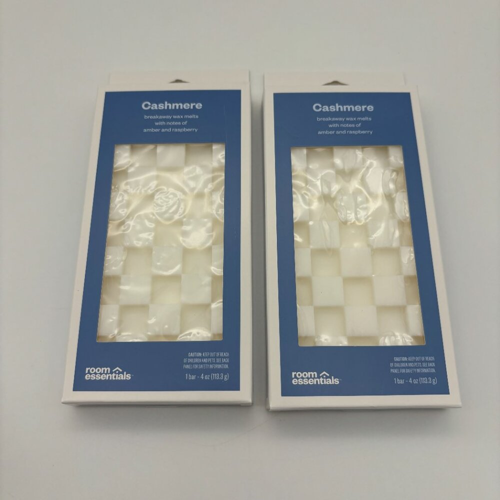 Room Essentials 4oz CASHMERE Wax Melts Bar with Pattern, Amber Raspberry (x2)